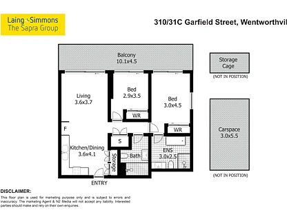 310/31C Garfield Street, Wentworthville, Parramatta (Northwest suburbs), 2 غرف, 2 حمامات, Apartment