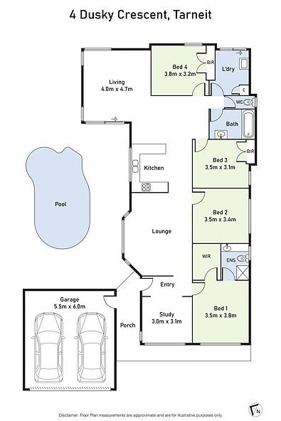 4 Dusky Crescent, Tarneit, VIC 3029, 4 कमरे, 2 बाथरूम, House