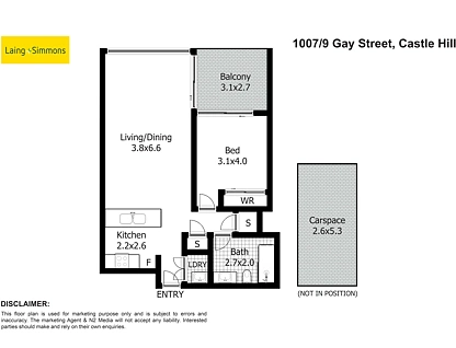 1007/9 Gay Street, Castle Hill, The Hills, 1部屋, 1バスルーム, Apartment