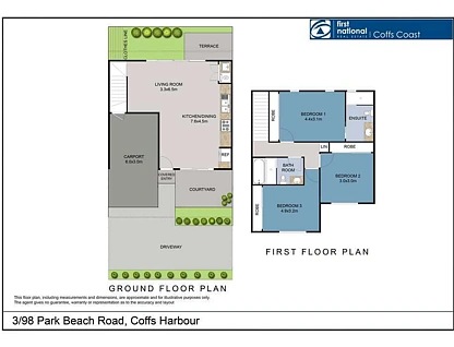 1-8/98 Park Beach Road, Coffs Harbour, North Coast, 3 غرف, 2 حمامات, Townhouse