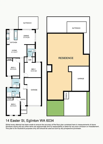户型图 - 14 Easter Street, Eglinton, WA 6034