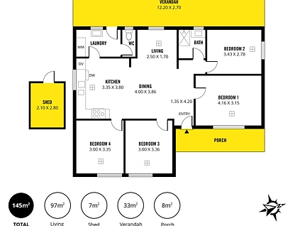 135 Dyson Road, Christies Beach, Southern Adelaide, 4 Schlafzimmer, 1 Badezimmer, House