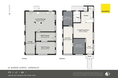 57 Bower Street, Annerley, QLD 4103, 2房, 1浴, House