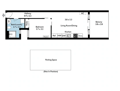 302/11-13 Oconnell Street, North Melbourne, Melbourne CBD, 1房, 1浴, 公寓