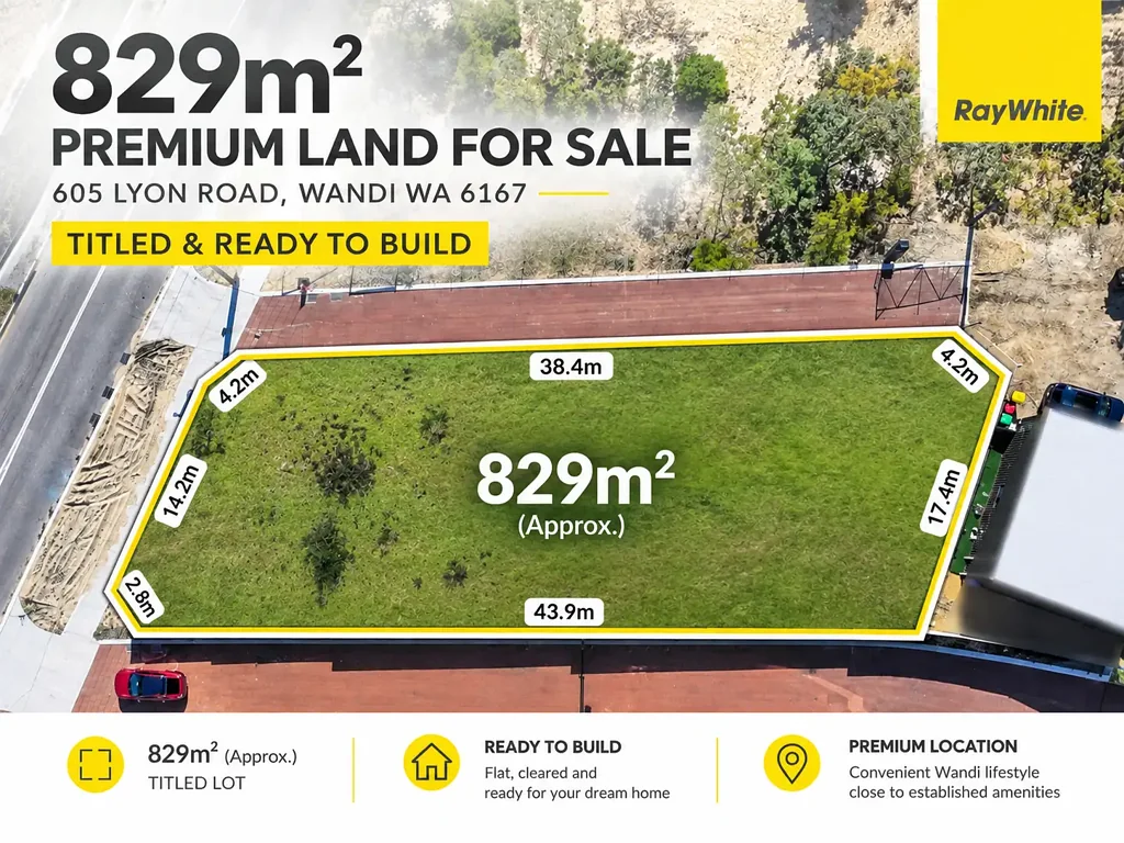 Wandi Titled 829sqm Block - Dream Frontage over 21 metres