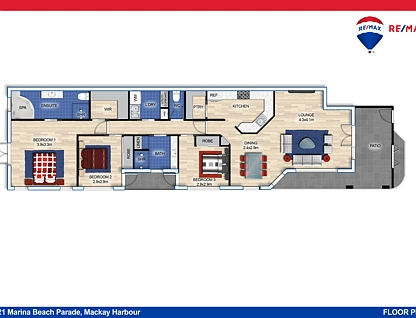 2/21 Marina Beach Parade, Mackay Harbour, Mackay, 3 habitaciones, 2 baños, Apartment