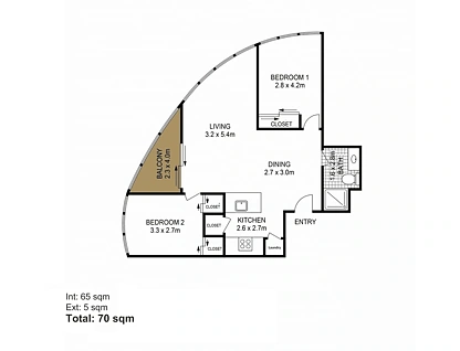 32003/191 Brunswick Street, Fortitude Valley, Brisbane - Inner City Region, 2 phòng ngủ, 1 phòng tắm, Apartment