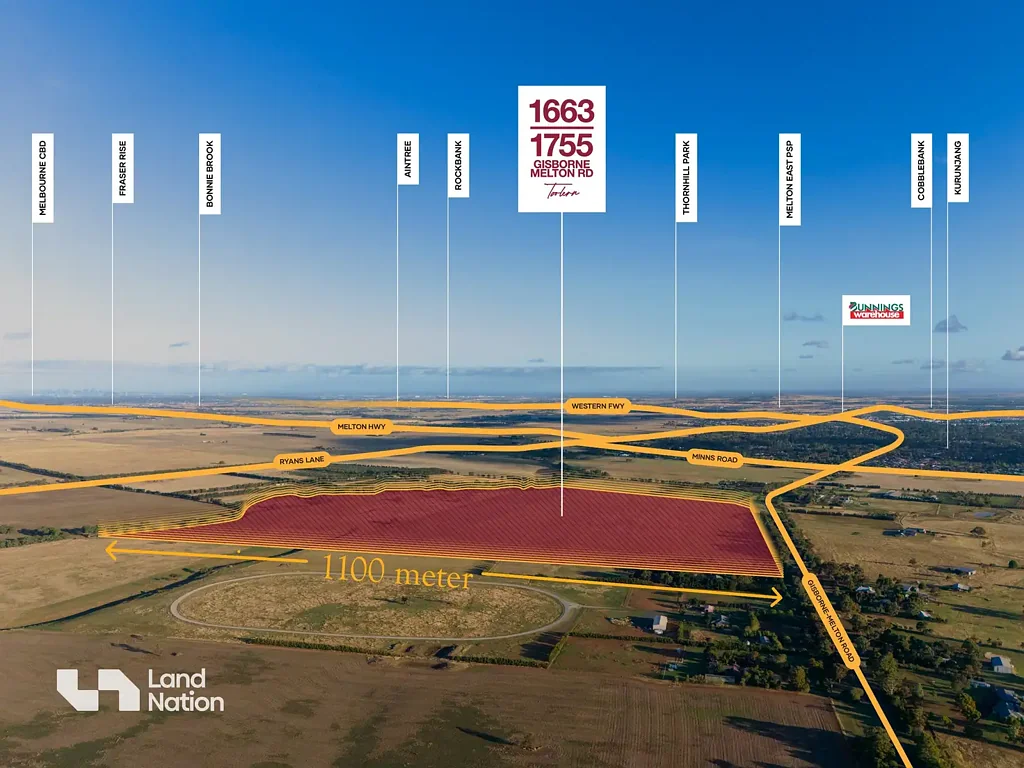 Toolern Vale 1房 169.2亩广阔土地 650米临街面 优越道路连接 靠近未来医院和火车站 接驳高速便捷 Prime Land with Future Potential - 169.2 Acres of Green Wedge Zone Toolern Vale on Melton's Edge.