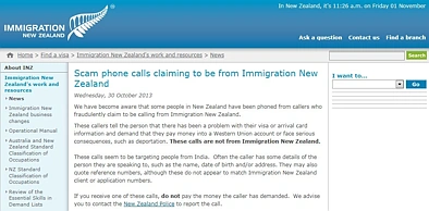NZ出现新骗局：自称来自移民局 不给钱就遣返你