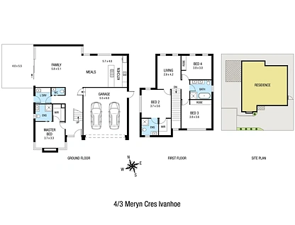 4/3 Mervyn Crescent, Ivanhoe, VIC 3079, 4房, 3浴, Townhouse