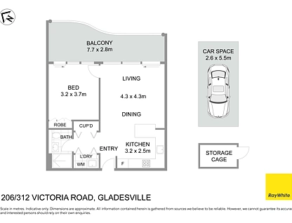 206/312 Victoria Road, Gladesville, Upper North Shore, 1 રૂમ, 1 બાથરૂમ, Apartment
