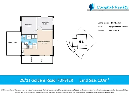 28/12 Goldens Road, Forster, Hunter, 2 Bedrooms, 1 Bathrooms, House