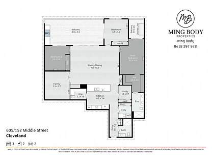605/152 Middle Street, Cleveland, Redland City Region, 3房, 2浴, Apartment