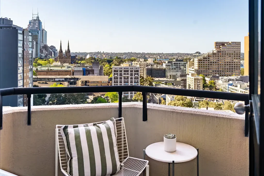 Elevated Hyde Park apartment with iconic Opera House and Sydney Harbour views