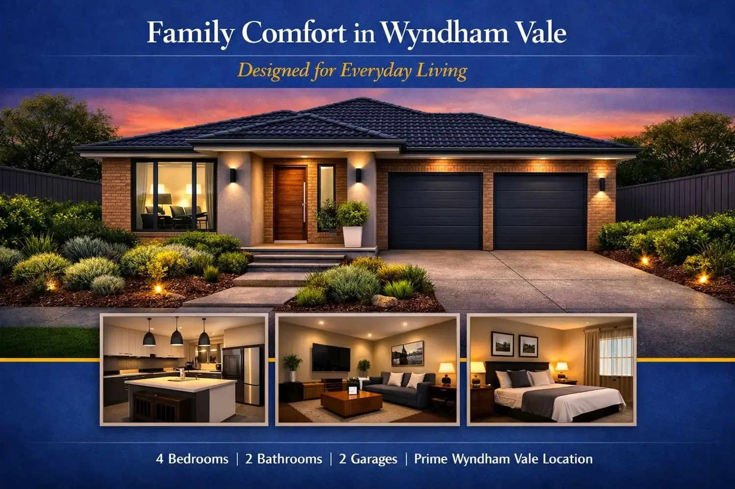 સરનામું રાખવામાં આવ્યું, Wyndham Vale, VIC 3024, 4 રૂમ, 2 બાથરૂમ, House
