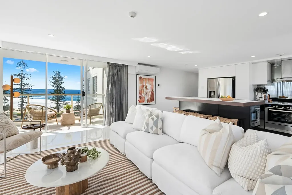Burleigh Heads 2 Bedroom Beachfront living, capturing spectacular ocean views of Burleigh Point