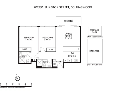 702/60 Islington Street, Collingwood, Melbourne CBD, 2部屋, 2バスルーム, Apartment