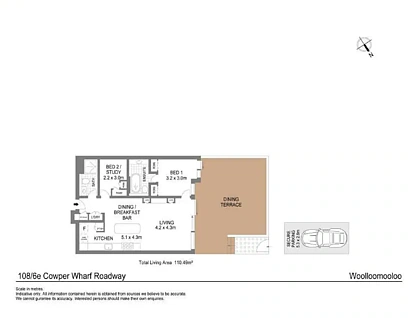 108/6 Cowper Wharf Roadway, Woolloomooloo, Sydney CBD, 2 phòng ngủ, 2 phòng tắm, Apartment