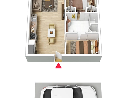 104/74 Queens Road, Melbourne, Melbourne CBD, 2 phòng ngủ, 1 phòng tắm, Apartment