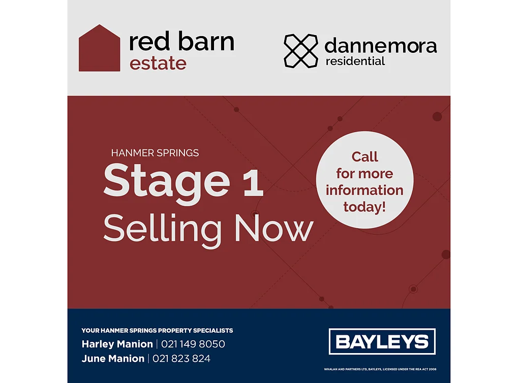 Hanmer Springs  Your future starts here - Red Barn Estate