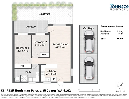 K14/125 Herdsman Parade, Wembley, Perth CBD, 2 habitaciones, 1 baños, Apartment