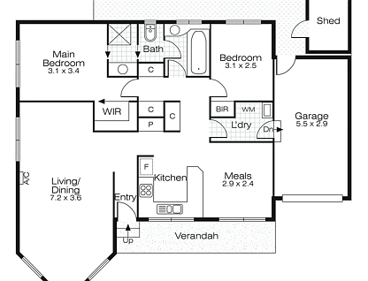 1/203 Ripon Street, Ballarat Central, Ballarat, 2 غرف, 1 حمامات, Unit