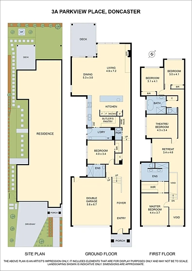 3A Parkview Place, Doncaster, VIC 3108, 5房, 3浴, Townhouse