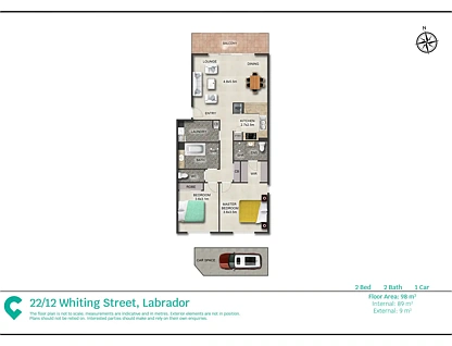 22/12 Whiting Street, Labrador, QLD 4215, 2房, 2浴, Apartment