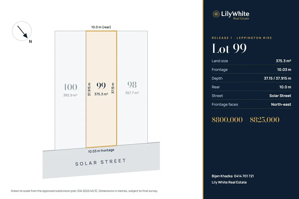 Leppington Lot 99 Solar Street, Leppington | 375.3 m² Homesite with 10.03 m Frontage