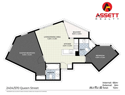 2404/570 Queen Street, Brisbane City, Brisbane - Inner City Region, 2 Schlafzimmer, 2 Badezimmer, Apartment