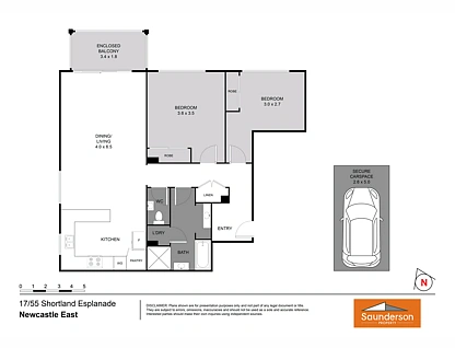 17/55 Shortland Esplanade, Newcastle East, Newcastle, 2 habitaciones, 1 baños, Apartment
