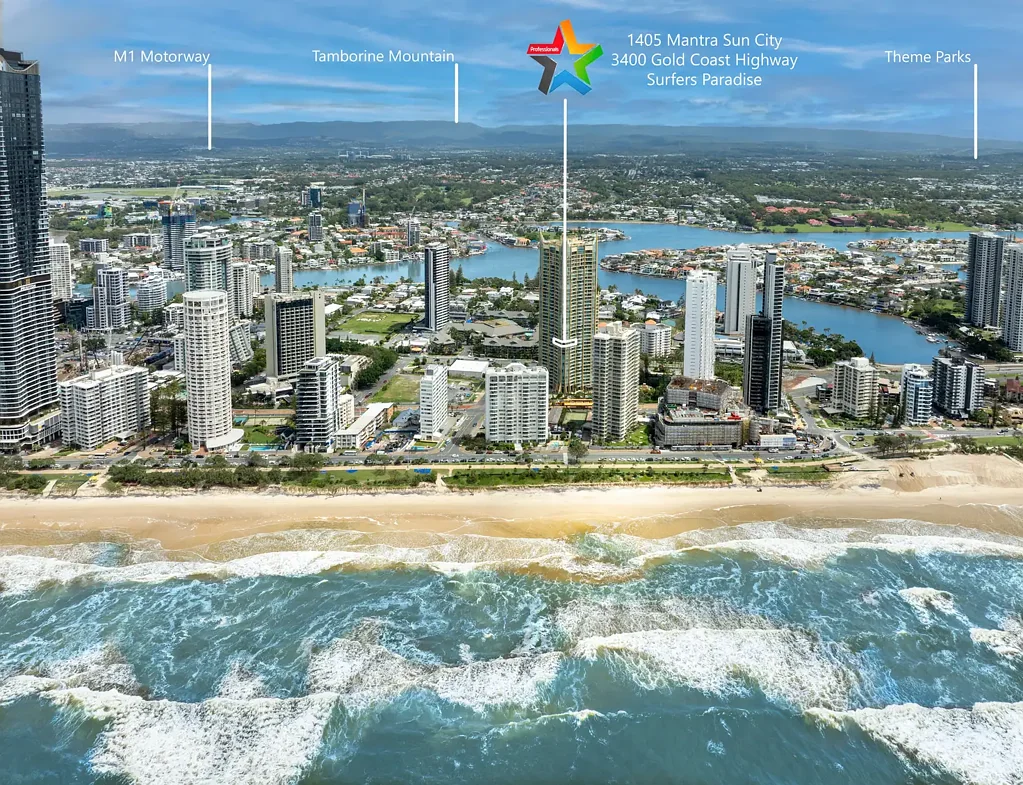 Surfers Paradise 2غرفة نوم Rare & Spacious 2-Bedroom + Study Apartment in Sun City