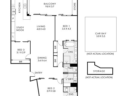 319/40 St Quentin Avenue, Claremont, North West Perth, 3 rūma, 2 rūma horoi, Apartment