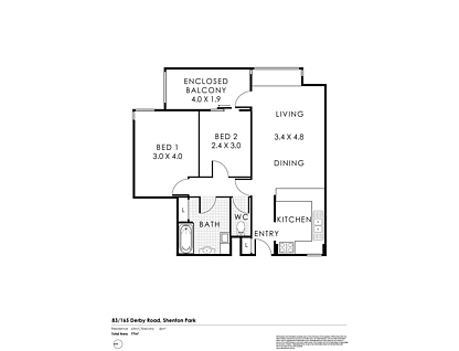 83/165 Derby Road, Shenton Park, Perth CBD, 2 Schlafzimmer, 1 Badezimmer, Apartment
