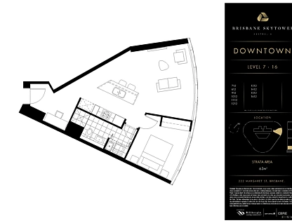 1512/222 Margaret Street, Brisbane City, Brisbane - Inner City Region, 1部屋, 1バスルーム, Apartment