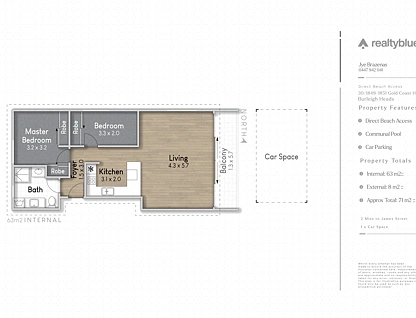 30/1849 - 1851 Gold Coast Highway, Burleigh Heads, Gold Coast, 2房, 1浴, Unit