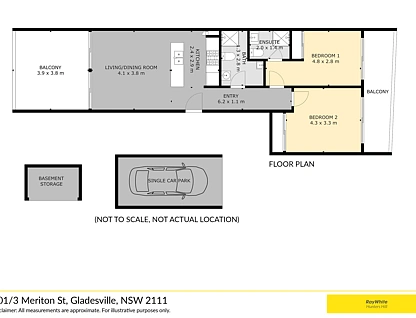 201/3 Meriton Street, Gladesville, Upper North Shore, 2部屋, 2バスルーム, Apartment