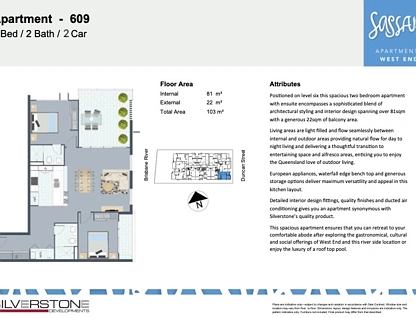 609/25 Duncan Street, West End, Brisbane - Inner City Region, 2 Schlafzimmer, 2 Badezimmer, Apartment