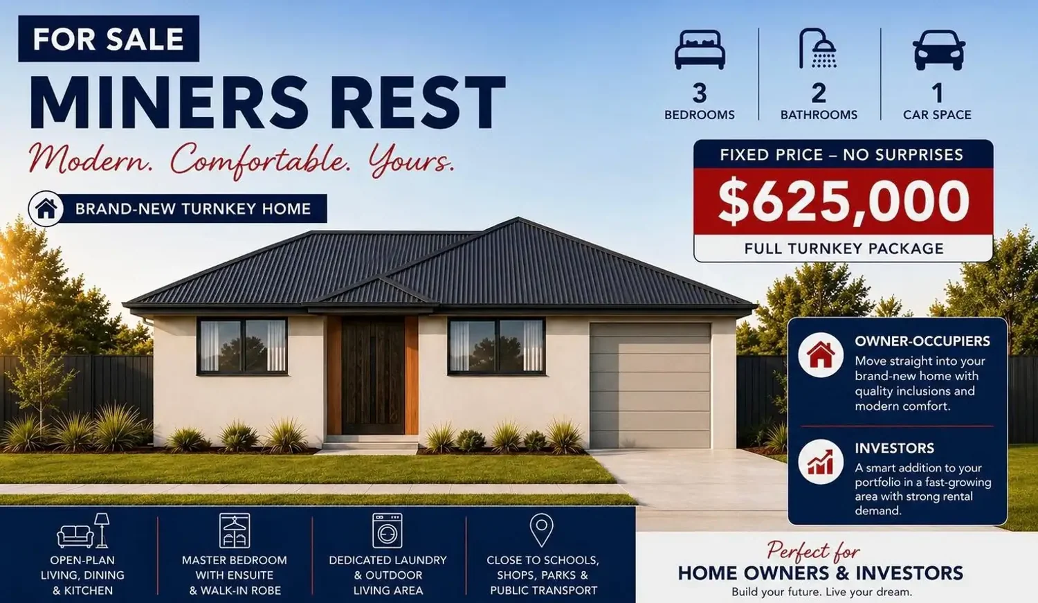 Adres Weerhou, Miners Rest, VIC 3352, 3 slaapkamers, 2 badkamers, House