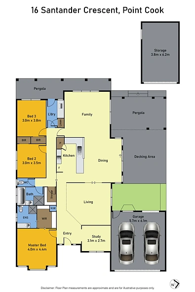 Plano ng Bahay - 16 Santander Crescent, Point Cook, VIC 3030