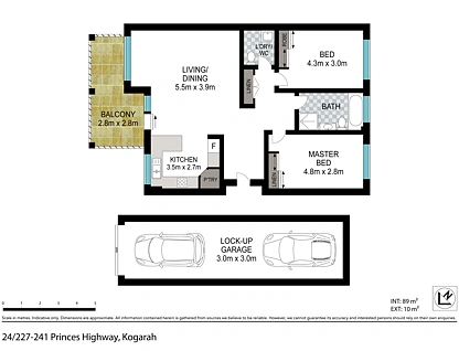 24/227 Princes Highway, Kogarah, St George, 2 chambres, 1 salles de bain, Apartment