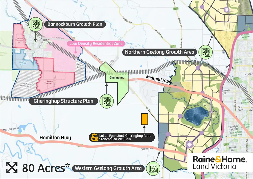 Stonehaven Rare 80-Acre Landholding In Stonehaven One Property from Urban Growth Boundary within Golden Plains Shire Framework Plan