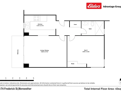 1/74 Frederick Street, Merewether, Newcastle, 1 chambres, 1 salles de bain, Apartment