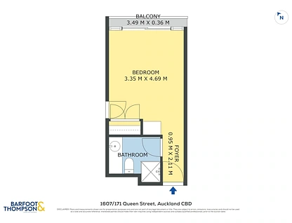 1607/171 Queen Street, Auckland Central, Auckland City, 1 Bedrooms, 1 Bathrooms, Apartment