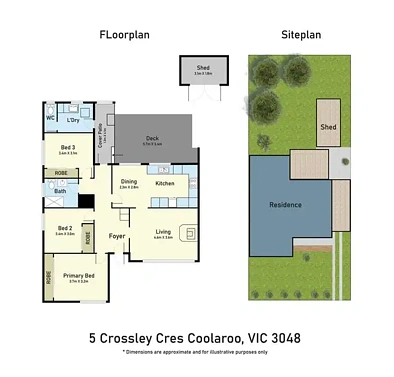 Plano ng Bahay - 5 Crossley Crescent, Coolaroo, VIC 3048
