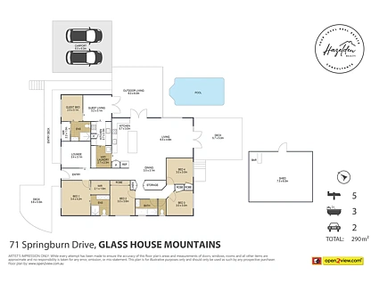 71 Springburn Drive, Glass House Mountains, Sunshine Coast, 5房, 3浴, House