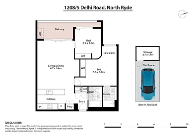 1208/5 Delhi Road, North Ryde, NSW 2113, 2 slaapkamers, 2 badkamers, Apartment