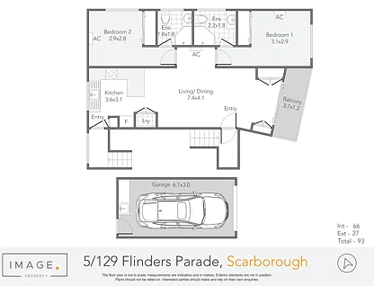 5/129 Flinders Parade, Scarborough, Brisbane - Northern Region , 2 कमरे, 2 बाथरूम, Unit