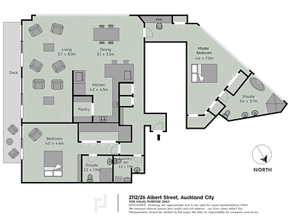 2112/26 Albert Street, Auckland Central, Auckland City, 2 ਕਮਰੇ, 2 ਬਾਥਰੂਮ, Apartment