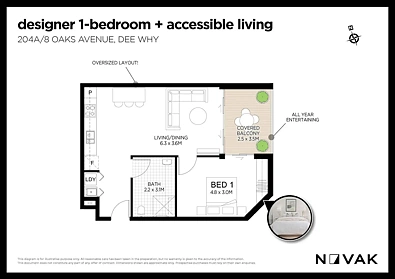 204a/8 Oaks Avenue, Dee Why, NSW 2099, 1房, 1浴, Apartment